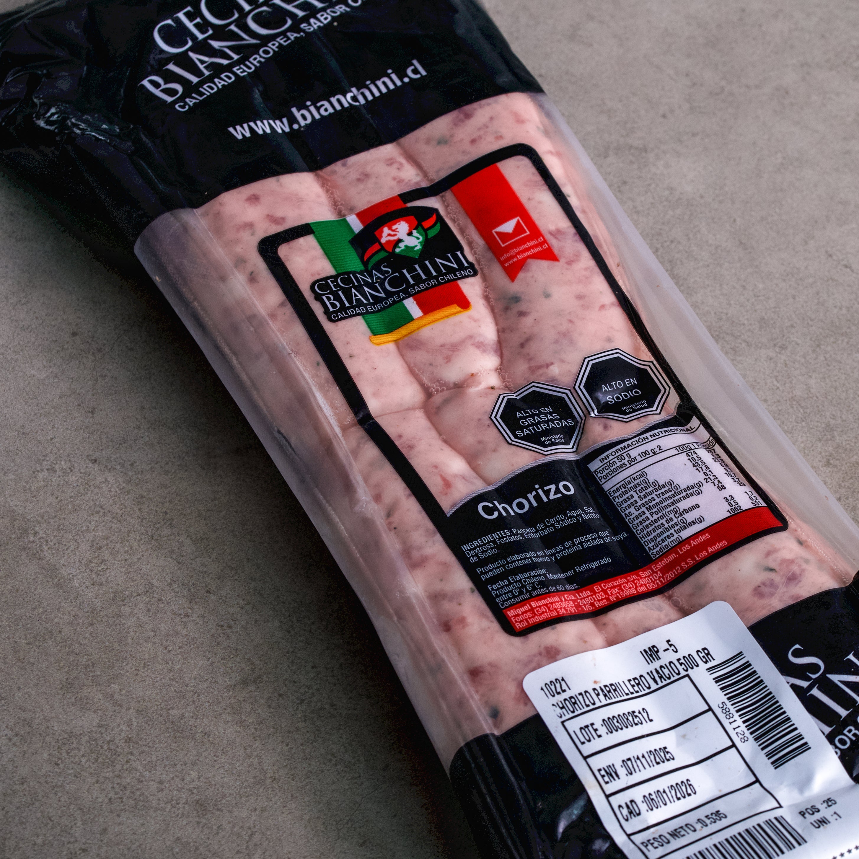 Chorizo Parrillero 500gr Bianchini